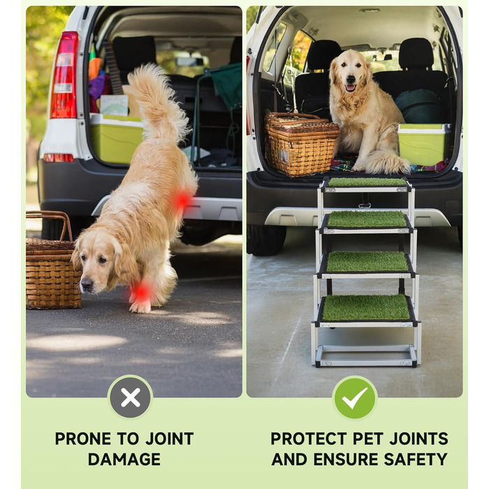 Рампа для собак у машину, складана, для великих собак, з антиковзким килимком, для авто, SUV, вантажівок, високих ліжок, широка (110x58x43 см)