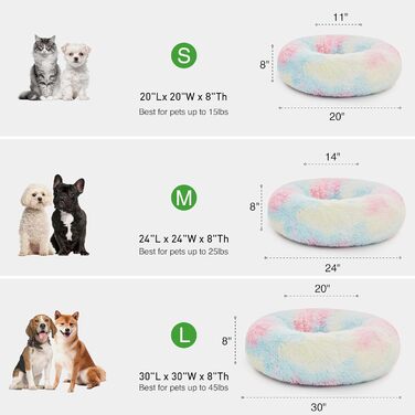 Кімната затишку Love's: ліжко для собак та котів, антистрес, кругленьке, з м'якого штучного хутра, миється, для малих та середніх тварин, сіре, 76.2 см