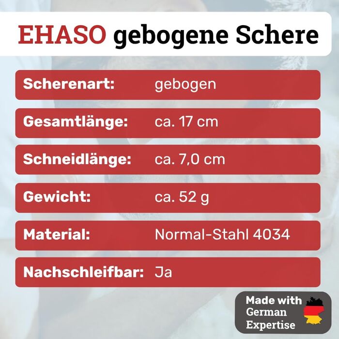 Ножиці для собак EHASO, нержавіючі, 17 см, матові