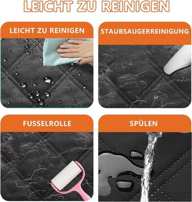 Захист для заднього сидіння авто для собак - водовідштовхуючий, антикіготок, універсальний, з боковими захистами та віконцем - чорний
