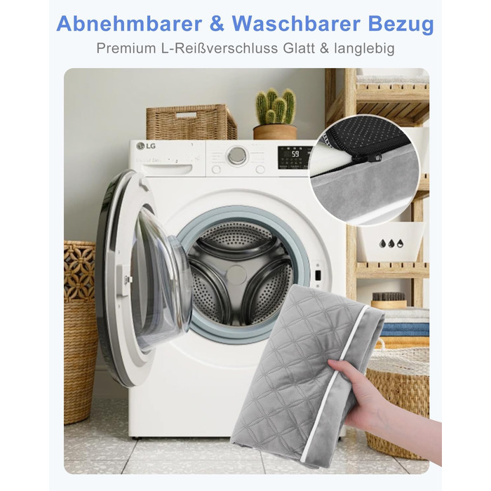 Ортопедичне ліжко для собак KSIIA, великі породи, 104x68x8 см, знімний, сірий