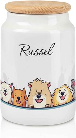Банка для ласощів з гравіюванням - персоналізована з ім'ям для собак та котів - ідеально для зберігання корму