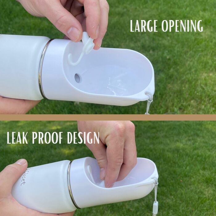 Водяна пляшка для тварин Tito's Closet Pawsome Durstlöscher, 400 мл, нержавіюча сталь, з відділенням для ласощів