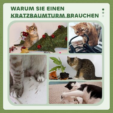 Кігтеточка PawHut 91 см для котів з сизалевих стовпів, платформи та подушками. Багатоярусна кігтеточка-вежа, для середніх котів, зелена