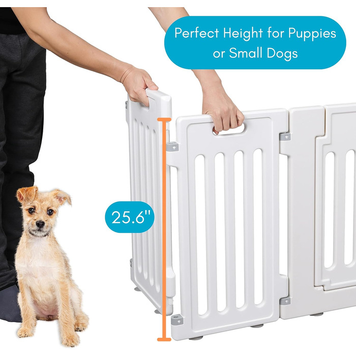 Laufstall для тварин Birdrock Home з дверцятами | 12 панелей | Міцний пластик | Безпечний для цуценят | Білий