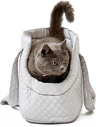 Транспортна сумка для собак та котів з бавовни | Сумка-переноска для собак, кошенят, теплий варіант сірого кольору