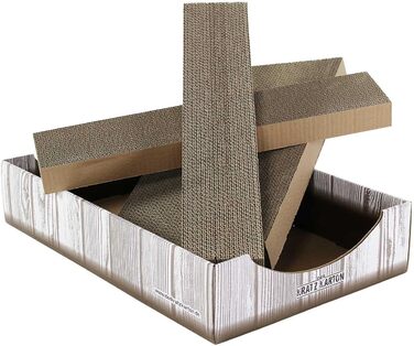 Котячий будиночок-ігрова панель Kratzmöbel 2.0 XXL | Ігровий когтеточка з гофрокартону та котячої м'яти | 34 x 56 x 12 см