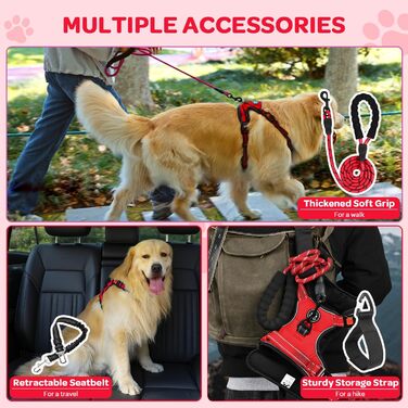 Шлейка для собак середнього розміру FURRYFECTION, антивитягуюча, зручна, з регулюванням, з ліскою, Oxford Edition