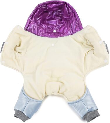 Тепла куртка для собак Izefia Winddichte, для холодної погоди, 4 ноги, теплий зимовий комбінезон для маленьких та середніх собак та котів, XL, фіолетовий