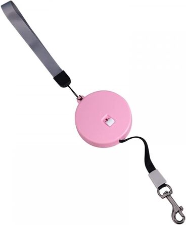 Рулетка для собак MiOYOOW, 3м автоматична поводок для маленьких собак та котів, з відбиваючим тросом, білий (рожевий)