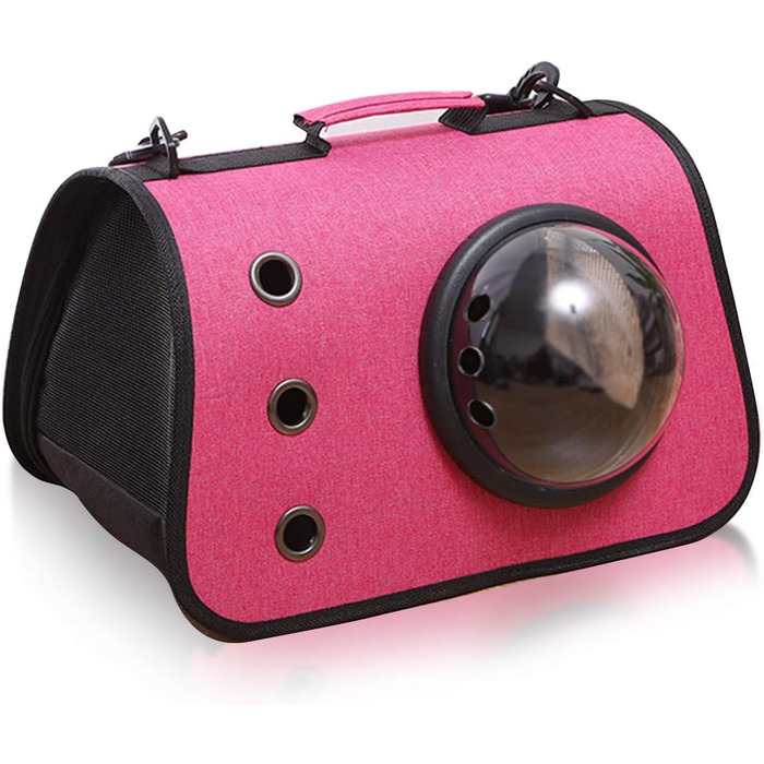 PETCUTE Транспортна переноска для котів та собак, м'яка, складна, 40x25x25 см, Рожевий