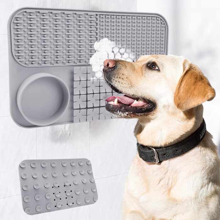 Лежанка-іграшка для собак з присосками, інтерактивна годівниця-головоломка, сірого кольору