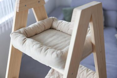 Дерев'яний котячий комплекс Kerbl Pet з драбиною, бежевий, 97x35x34 см, з сизалю та велюру