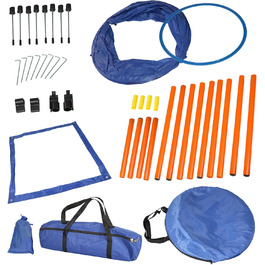 Набір для аджиліті Lemodo для малих та середніх собак | Набір для дресирування з бар'єрами, тунелем та кільцем | Початковий набір для собачого спорту