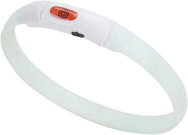 LED нашийник для собак Cikonielf USB, перезаряджається, світлодіодний, регульований, безпечний для котів та маленьких собак (білий)