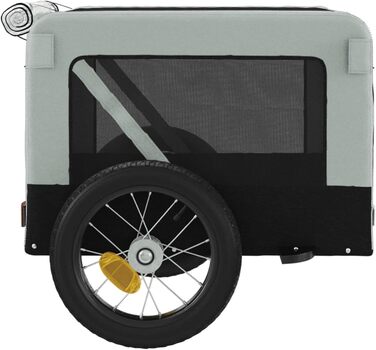 Причіп для велосипеда ZEYUAN для собак сірий та чорний, оксфордська тканина та залізо