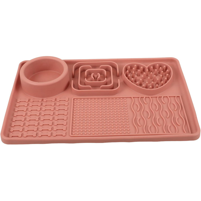 Силіконовий килимок для повільного годування тварин з присосками, великий для собак та котів - захист від травлення
