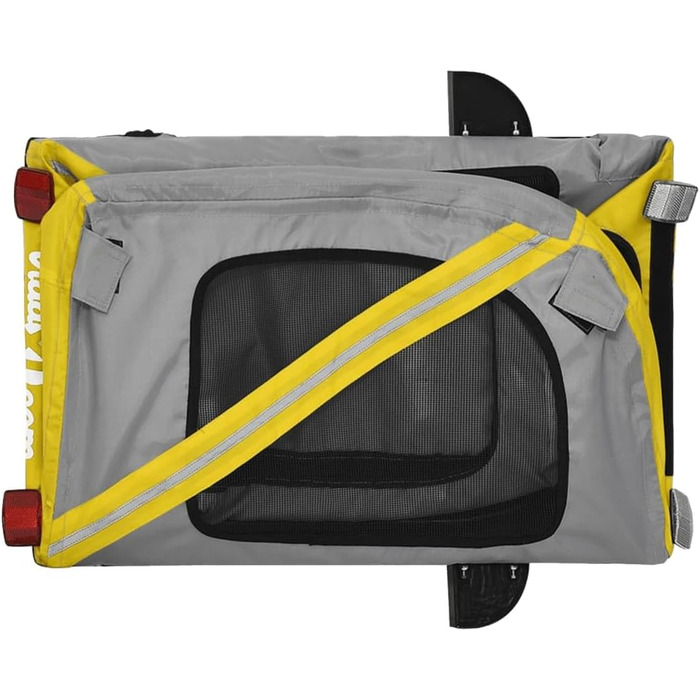 Причіп для велосипеда для собак жовтого та сірого кольорів Oxford-Gewebe та заліза, для собак та котів LH86839