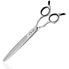 Ножиці для грумінгу собак Hashimoto Gerade Flufferschere, 42 зубці, 50% розрідження, 17.8 см, легкі, для швидкого видалення об'єму та природного вигляду Fluffer 7.0 inch