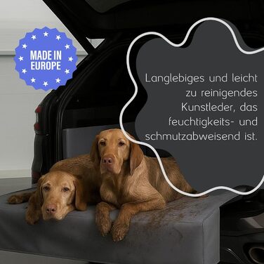 Килимок у багажник для собак Golden Dog, захист сидінь авто, штучна шкіра, 100 x 80 см, сірий