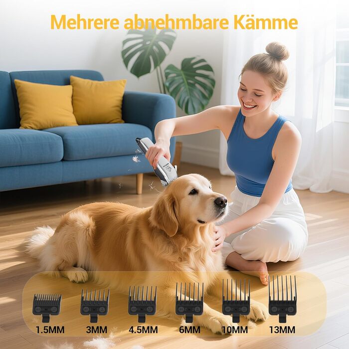 Професійна машинка для стрижки собак - бездротовий триммер для собак та котів, тиха, повний набір для грумінгу для густого хутра