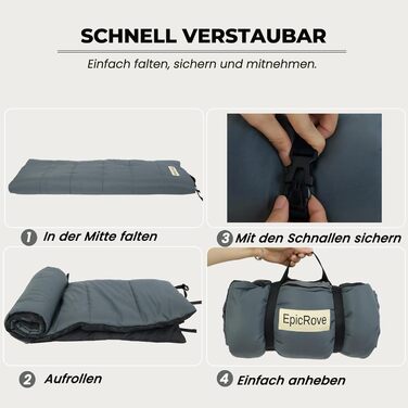 RovePad Trail: Водонепроникний килимок для собак та котів, 110x68 см, розкладний, для дому та авто (темно-сірий)