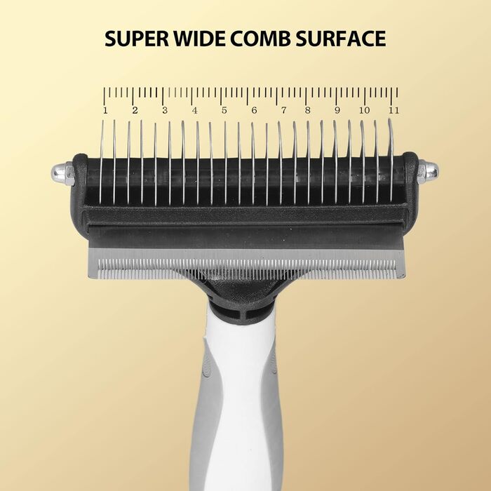 Щітка для видалення шерсті собак, 2-в-1 сталевий гребінь для розплутування, щітка для собак, великих цуценят, видаляє ковтуни (біла)