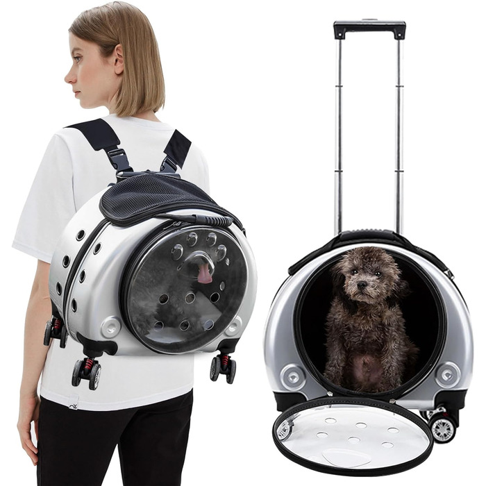 Рюкзак для тварин PETCUTE: зручний переносник для собак та котів до 7.5 кг, з підкладкою та вентиляцією, ідеальний для подорожей та прогулянок (срібний)