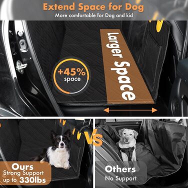 Захисний килимок на заднє сидіння автомобіля для собак, водовідштовхуючий, антикіготок, з жорстким каркасом, для авто, SUV, вантажівки