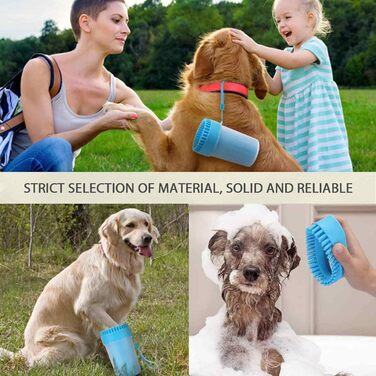 Очисник лап для собак, портативний, силіконовий, для котів та собак, блакитний