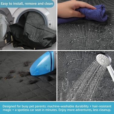 Захисний чохол на заднє сидіння для собак Lassie XL, автомобільна гамак для великих SUV та пікапів, сумісний з F150 F250/Chevrolet Silverado/Ram Pickup/GMC Sierra/Toyota Tundra та Crew Cab (Прозорий чорний + бежева окантовка)