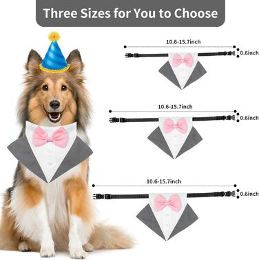 Елегантний собачий смокінг JOYPAWS: нашийник для собак, костюм для вечірки, на день народження, для фотосесій, сірий, для маленьких, середніх та великих собак