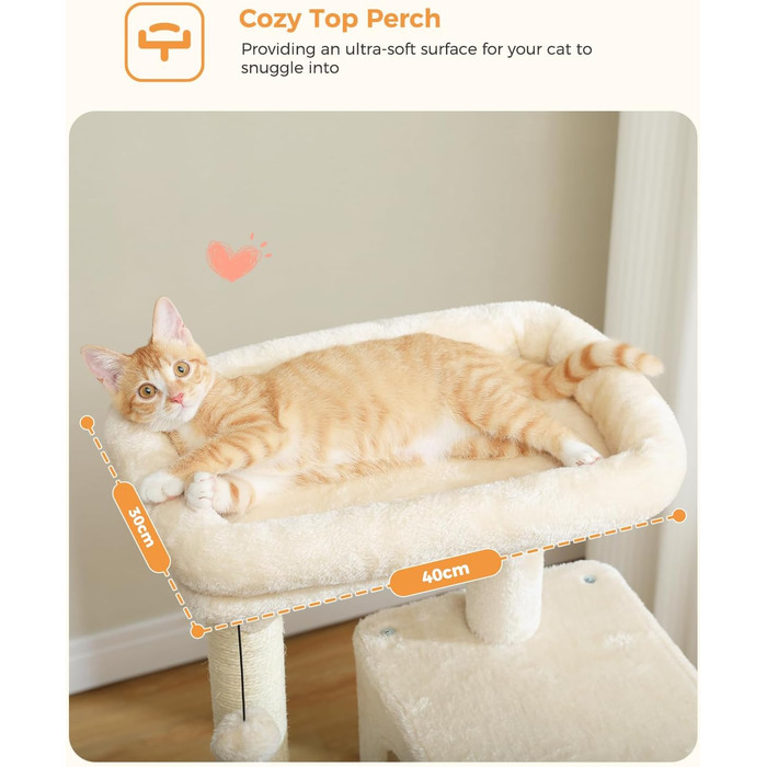 Комплекс для котів PAWZ Road з гамаком, будиночком та 6-ти ярусними полицями, 143 см