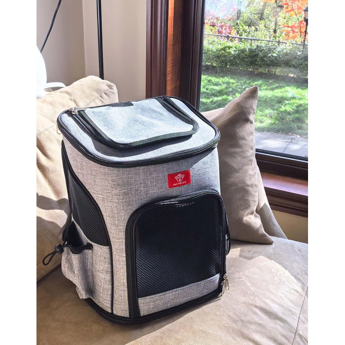 Розширюваний рюкзак для котів та собак One for Pets, сірий колір. Зручний для подорожей та прогулянок.