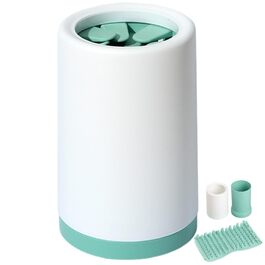 Очищувач лап для собак - мийка лап з захистом від протікання | Машина для миття лап, глибоке очищення м'якими щітками для ефективного видалення бруду, зелений, великий