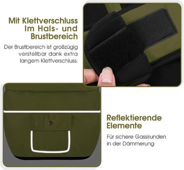 Зимовий теплий водонепроникний одяг для собак, куртка для активного відпочинку, розмір M (обхват грудей 53 см), колір зелений