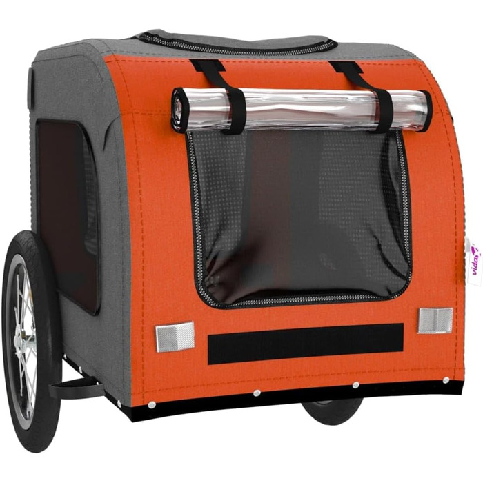 Причіп для велосипеда для собак Оранжевий та Сірий, Oxford-Gewebe та залізо, LH3839