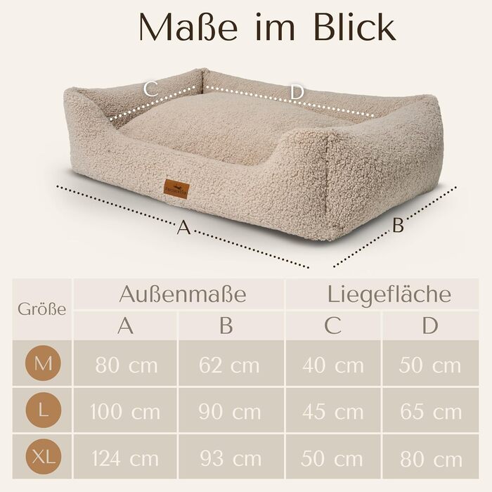 Ортопедичне ліжко для собак Teddy - Корзина для собак, що можна прати - Ергономічний диван для собак з знімним матрацом - Сертифікат OEKO® TEX & Виготовлено в ЄС - Для собак маленьких, середніх та великих порід (L) (Колір Greige, XXL (120x82 см))