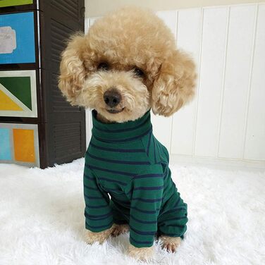 Захисний боді для собак після операції Kukaster, для сук, з отворами для лап, захист від випадання шерсті, алергії, стрижки, зелено-чорний в смужку, розмір S