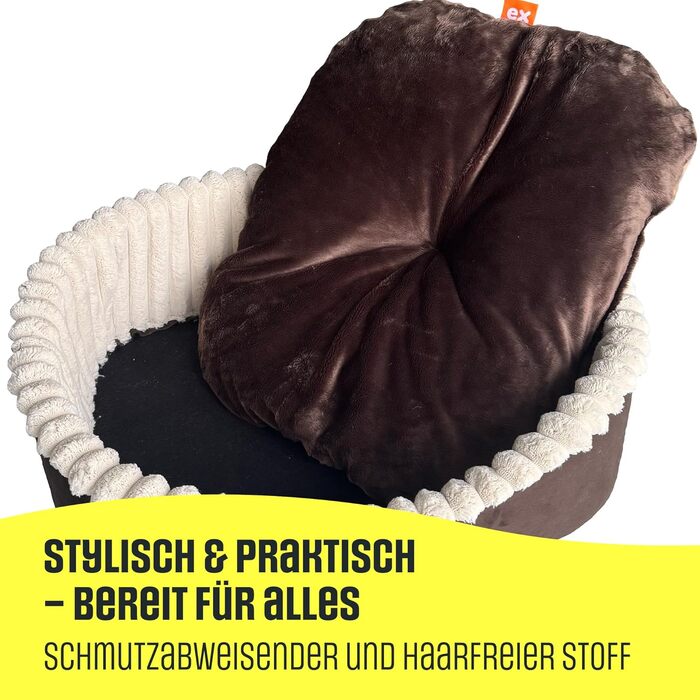 Лежанка для собак та котів, лежанка для тварин на велюрі, овальна, 60x50 см, сірий леопардовий принт