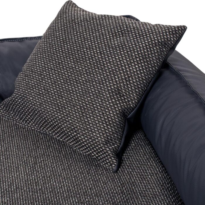 Ортопедичне ліжко для собак Tierlando® Linus Ortho Plus, 110x90 см, з віскоеластичною матрацом, штучна шкіра, графіт