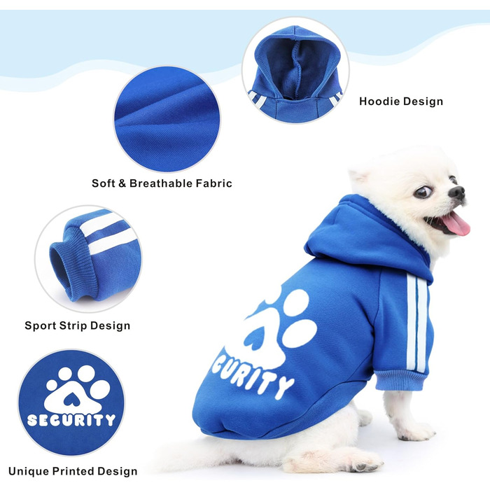 Світшот для собак, теплий пуловер для тварин на осінь/зиму, одяг для маленьких, середніх собак та котів (2XL, Navy Blue)