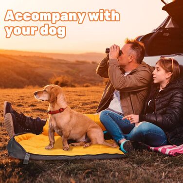 Спальний мішок для собак Lifeunion, водонепроникний, теплий, компактний, для подорожей, кемпінгу, хайкінгу, рюкзакових походів (Сірий + Оранжевий)