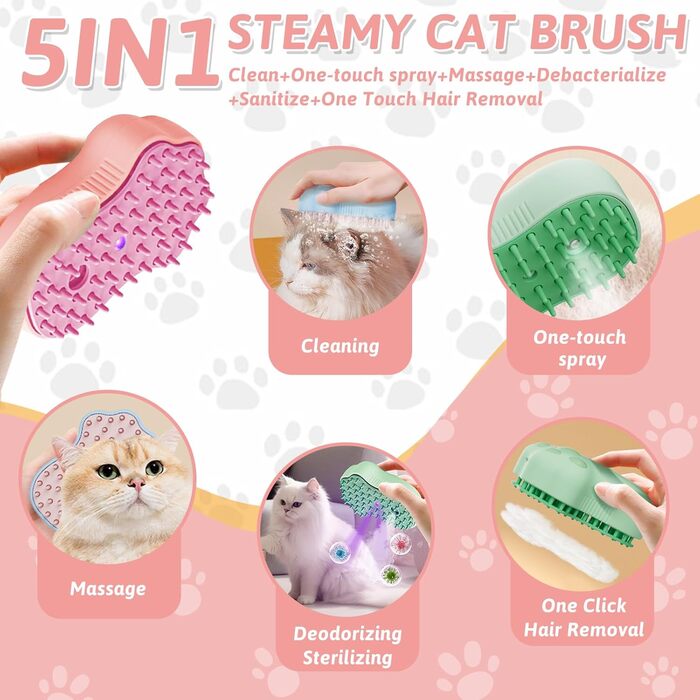 Щітка для котів та собак з водою, самоочисна, для короткої та довгої шерсті, видаляє шерсть, масаж, догляд (рожева, блакитна, зелена)