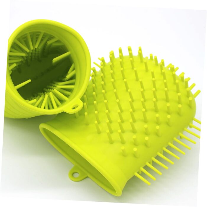 Пристрій для миття лап домашніх тварин FRCOLOR, силіконовий, з ручкою, для собак, 2 шт., зелений