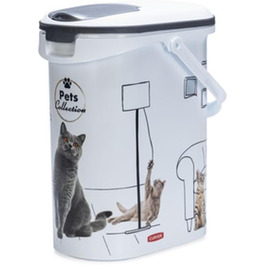 Контейнер для корму Curver Pets Collection 10 л/4 кг, герметичний, білий, для котів, 19x30x35 см