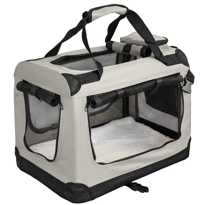 Складана переносна сумка-переноска для собак та котів Petigi (кремовий, S, 50x35x36 см)