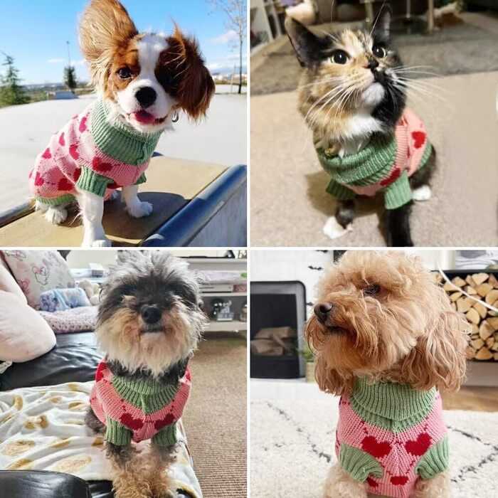 Теплий зимовий одяг для собак та котів (бавовна), рожевий