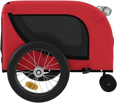 Причіп для собак Fasba: велосипедний причіп для тварин з відбивачами, прапором, червоно-чорний, оксфордська тканина та метал