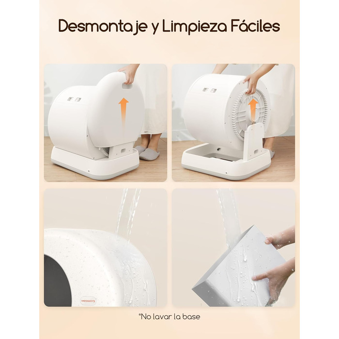 Автоматичний лоток для котів MeoWant з самоочищенням, з пульт керування, антибактеріальний, для великих та кількох котів, з килимком, нейтралізатор запаху